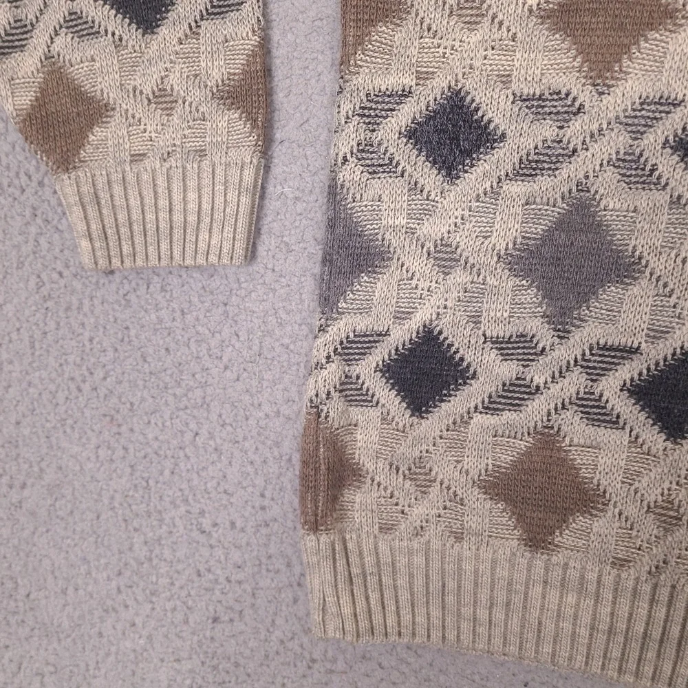 Vintage 90s‎ Natural Issue Sweater Mens XL Tan Brown Textured Cotton Knit
